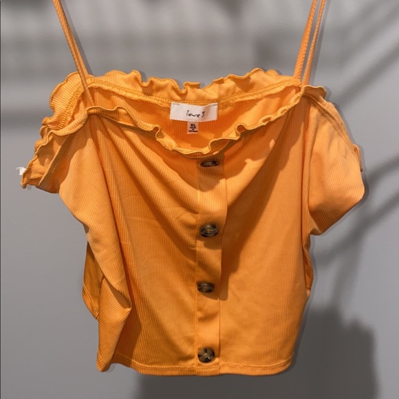 Tops - neon orange crop top